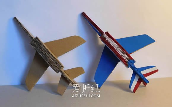 怎么做瓦楞纸飞机模型的手工制作教程- www.aizhezhi.com