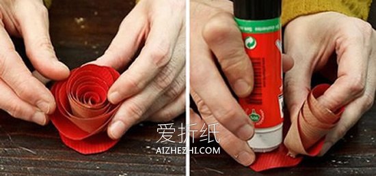 怎么做纸玫瑰花最简单的制作方法图解- www.aizhezhi.com