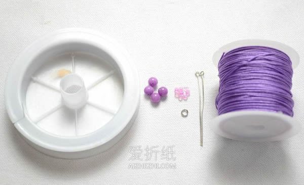 怎么做紫色吊坠项链的制作方法图解教程- www.aizhezhi.com