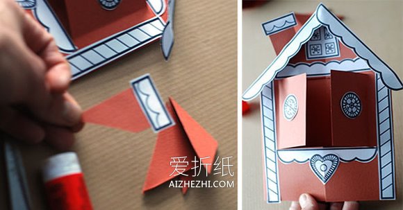 怎么做圣诞节小房子纸相框的手工制作教程- www.aizhezhi.com