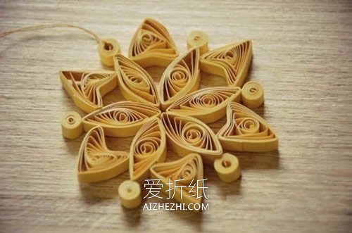 怎么做圣诞节衍纸雪花挂饰的制作方法图解- www.aizhezhi.com