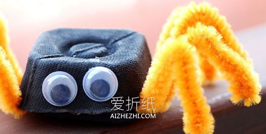 怎么用鸡蛋托做小螃蟹的手工制作图解- www.aizhezhi.com