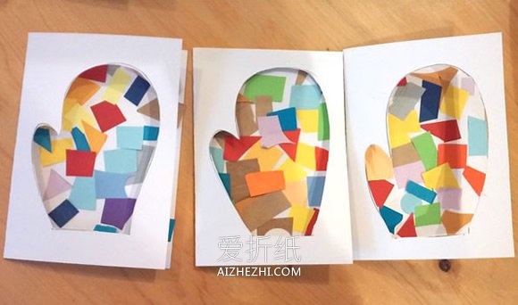 怎么做创意手套图案新年贺卡的制作方法- www.aizhezhi.com
