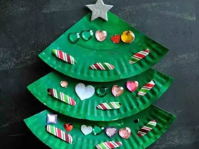 幼儿怎么用纸盘做圣诞树的手工制作教程