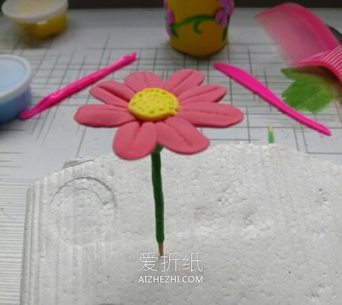 怎么做可爱粘土花盆栽的制作方法步骤图- www.aizhezhi.com