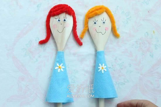 怎么做木勺子娃娃玩偶的制作方法教程- www.aizhezhi.com