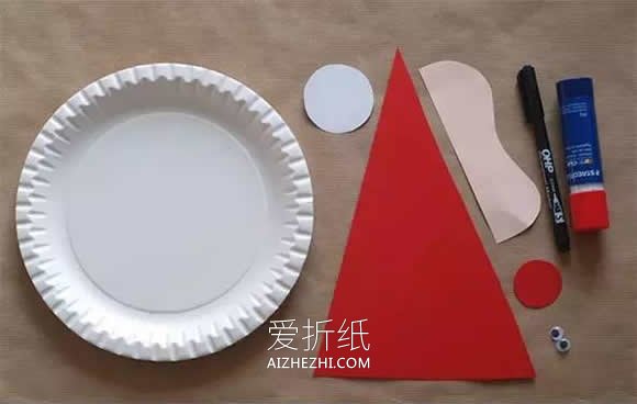 怎么简单做纸盘圣诞老人挂饰的手工制作方法- www.aizhezhi.com