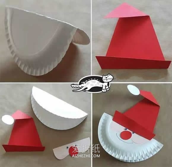 怎么简单做纸盘圣诞老人挂饰的手工制作方法- www.aizhezhi.com
