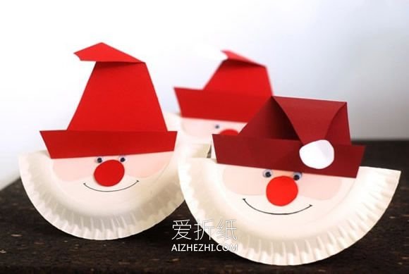 怎么简单做纸盘圣诞老人挂饰的手工制作方法- www.aizhezhi.com