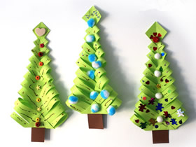 怎么做彩纸圣诞树的手工制作方法教程