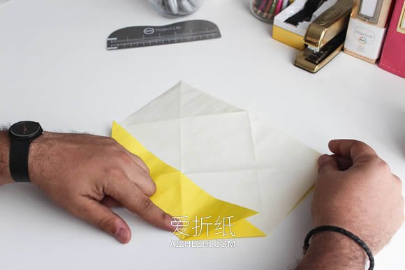 怎么折纸简易收纳盒的折叠方法图解- www.aizhezhi.com