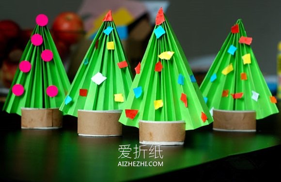 怎么折纸圣诞树最简单的折法步骤图- www.aizhezhi.com