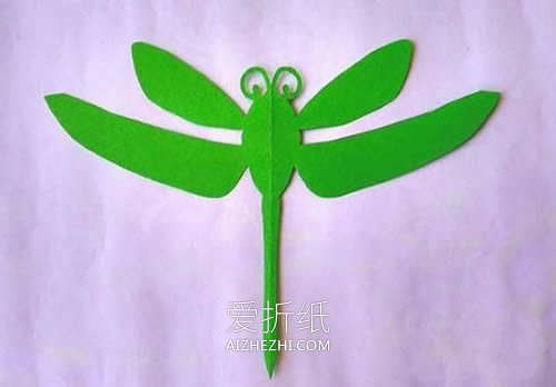 儿童怎么简单剪纸蜻蜓的剪法步骤图解- www.aizhezhi.com