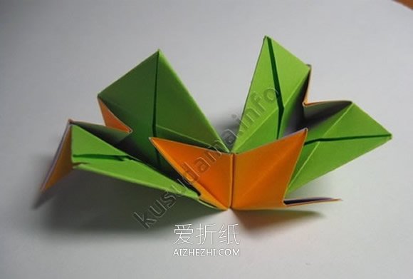 怎么折纸五角星花球的折法步骤图解- www.aizhezhi.com