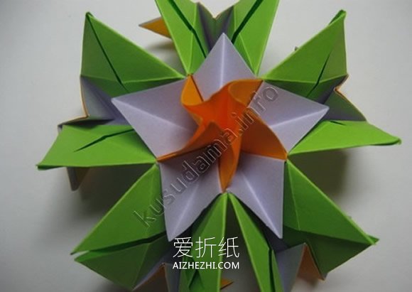 怎么折纸五角星花球的折法步骤图解- www.aizhezhi.com