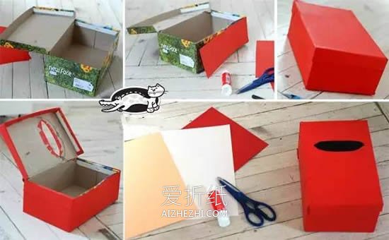 怎么用鞋盒做圣诞老人邮筒玩具的制作方法- www.aizhezhi.com