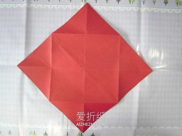 怎么折纸正方形相框的折法步骤图解- www.aizhezhi.com