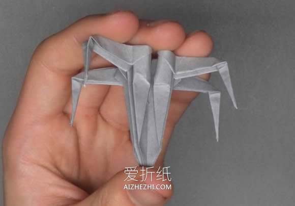 怎么折纸星球大战X翼星际战斗机的折法图解- www.aizhezhi.com