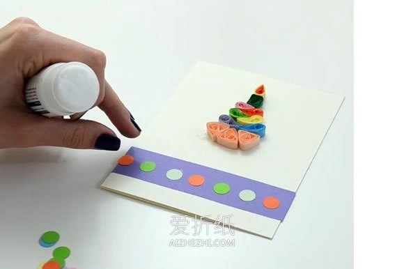 怎么做衍纸生日蛋糕贺卡的制作方法图解- www.aizhezhi.com