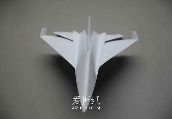 逼真F-16纸飞机的折法详细过程图解- www.aizhezhi.com