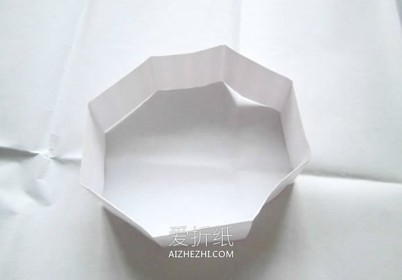 带盖子八角形收纳盒怎么折的步骤图解- www.aizhezhi.com