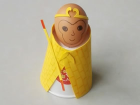 儿童怎么用鸡蛋和纸杯做齐天大圣美猴王
