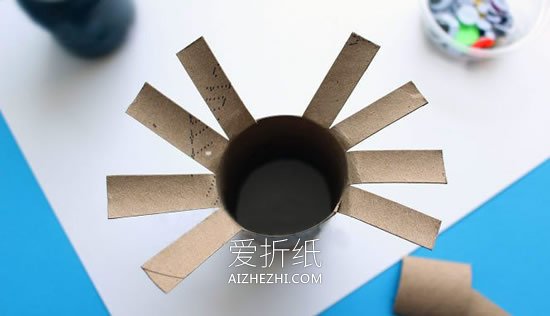 怎么用卷纸芯做印画和万圣节蜘蛛的制作方法- www.aizhezhi.com