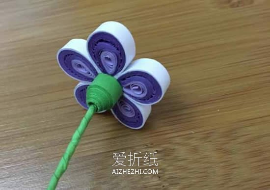 怎么做衍纸五瓣花的手工制作方法图解- www.aizhezhi.com