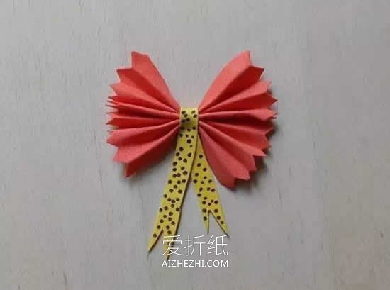 怎么折纸海绵纸蝴蝶结的折法最简单图解- www.aizhezhi.com