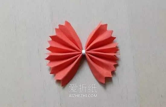 怎么折纸海绵纸蝴蝶结的折法最简单图解- www.aizhezhi.com