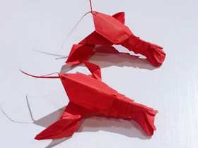 怎么折纸立体小龙虾的折法步骤图解
