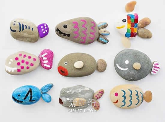 怎么用石头画做海底世界拼画的制作方法- www.aizhezhi.com