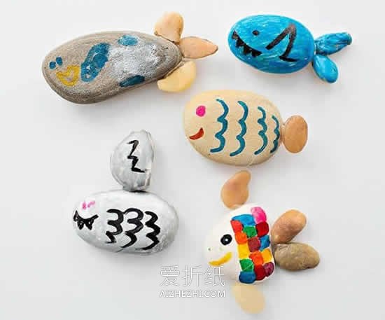 怎么用石头画做海底世界拼画的制作方法- www.aizhezhi.com