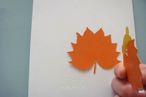 怎么做秋天枫叶贺卡的手工制作教程- www.aizhezhi.com