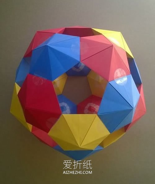 怎么折纸二十面体的折法步骤图集- www.aizhezhi.com