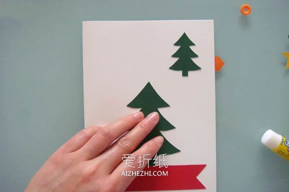 怎么做圣诞节圣诞树卡片的手工制作方法- www.aizhezhi.com