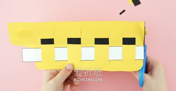 怎么做纸编织校车的手工制作方法教程- www.aizhezhi.com