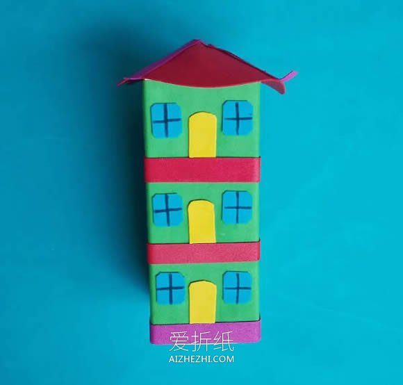 化妆品盒怎么废物利用 手工制作三层楼房- www.aizhezhi.com