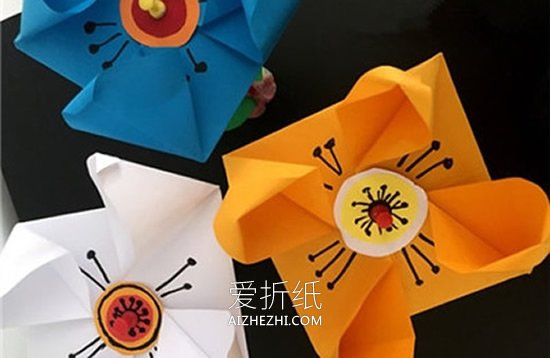 怎么简单折纸花朵风车的折法过程步骤图解- www.aizhezhi.com