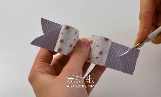 怎么用卡纸做礼品盒装饰蝴蝶结的制作方法- www.aizhezhi.com
