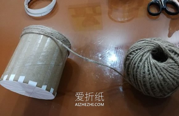 胶带筒和开心果壳怎么废物利用制作笔筒- www.aizhezhi.com