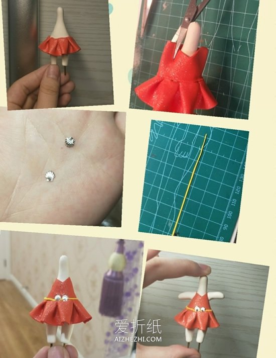 怎么做超轻粘土穿裙子女生人偶的制作步骤图- www.aizhezhi.com