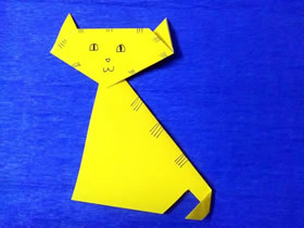 幼儿园怎么折纸小猫咪的折法简单又可爱