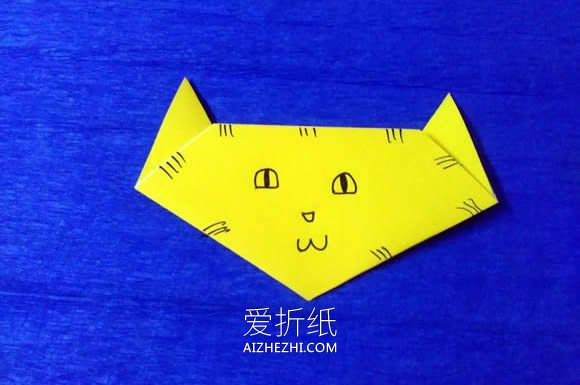 幼儿园怎么折纸小猫咪的折法简单又可爱- www.aizhezhi.com