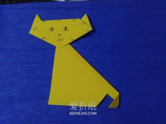 幼儿园怎么折纸小猫咪的折法简单又可爱- www.aizhezhi.com