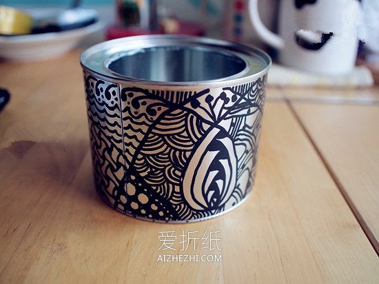 怎么用手绘铁罐子做复古风花盆的制作方法- www.aizhezhi.com