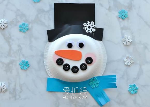 怎么做冬天纸盘雪人的手工制作方法图解- www.aizhezhi.com