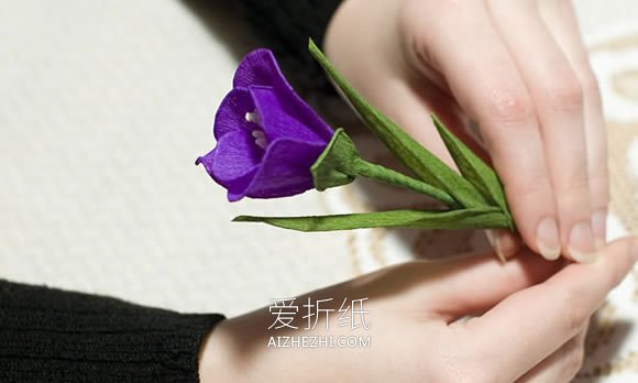 怎么做皱纹纸洋桔梗花的制作方法步骤图解- www.aizhezhi.com