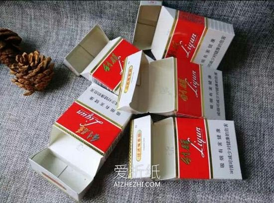 香烟盒怎么废物利用 手工制作花型烟灰缸- www.aizhezhi.com