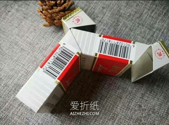 香烟盒怎么废物利用 手工制作花型烟灰缸- www.aizhezhi.com